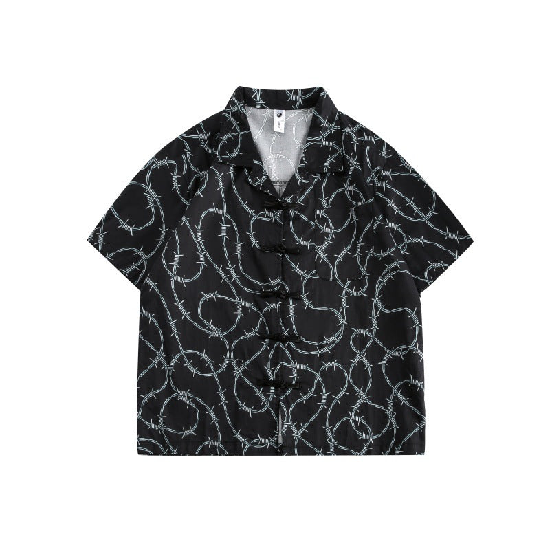 Button up short sleeved shirt casual shirt for men
