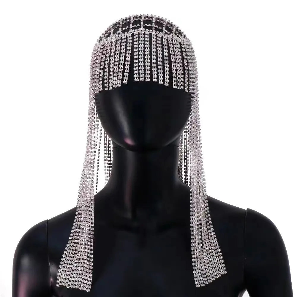 Water Diamond Long Flow Su Hair Hoop Headpiece Punk Hair Chain